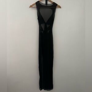 Elegant Black Sheer Maxi Dress Cover up